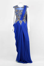 Load image into Gallery viewer, Blue Saree Gown
