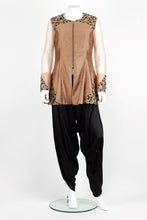 Load image into Gallery viewer, Gold Peplum Jacket Suit
